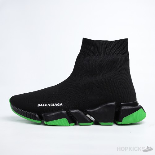 Balenciaga Speed 2.0 Clear Sole Black Neon Green Black